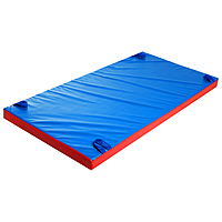 Мат 200х100х10 см, винилискожа, цвет синий/красный