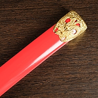 Сувенирное оружие «Катана на подставке», красные ножны, голова дракона на рукоятке, 108 см