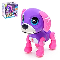 Интерактивный щенок, маленький друг  "Флора" фуксия  рассказывает сказки, стихи SL-02218c
