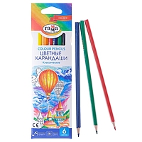 Карандаши 6 цветов «Гамма» «Классические», стержень d=2.6 мм, шестигранные