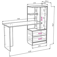 Стол компьютерный Альянс 9, 1450х520х1250, Ясень шимо светлый/Темный