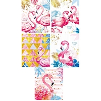 Тетрадь 48 листов клетка "Фламинго", УФ-лак, белизна 95%, обложка мелованный картон, микс