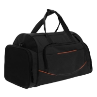 Сумка дорожная на молнии, 3 отдела, наружный карман, цвет чёрный/оранжевый
