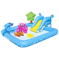 Бассейн надувной игровой "Фантастический аквариум", с горкой, 239 х 206 х 86 см, надувные игрушки, от 2 лет