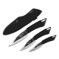 Набор ножей в оплётке, 3 шт., чёрные