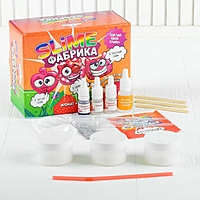 Слайм фабрика "Клубника"  3 слайма в наборе, тянется, лепится, прыгает 512