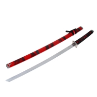 Сувенирное оружие «Катана на подставке», красные ножны с чёрной дымкой