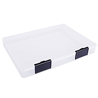 Контейнер для документов А4, с черными защелками, прозрачный ПД20