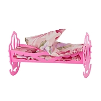 Кроватка кукольная, с комплектом белья: матрас, подушка, одеяло У890