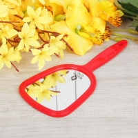 Зеркало подвесное, с ручкой, полуовальное, без увеличения, одностороннее, цвет МИКС