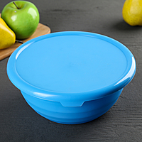 Миска 2,1 л с крышкой, цвет МИКС