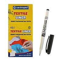Маркер-линер Centropen, для ткани, узел 0.3 мм, чёрный