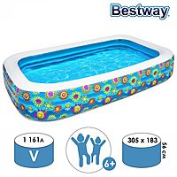 Бассейн надувной Цветочный мир 305х183х56 см 54121 Bestway
