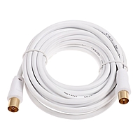 Шнур REXANT, ТВ гнездо - ТВ штекер, 5 метров, белый