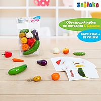 Обучающий набор по методике Г. Домана «Овощи»: 9 карточек + 9 овощей