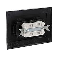 Розетка «Элект» RS 16-237-ЧС, 16 А, 250 В, двухместная, скрытая, без з/к, черная под серебро