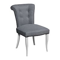 Стул «Венеция» с кольцом, ткань рогожка китон, опоры белые, цвет серый