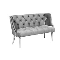 Диван «Сорренто», ткань энигма велюр, опоры белые, цвет серый