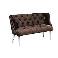 Диван «Сорренто», ткань энигма велюр, опоры белые, цвет коричневый