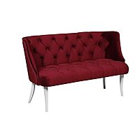 Диван «Сорренто», ткань энигма велюр, опоры белые, цвет бордо