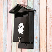Ящик почтовый «Домик», вертикальный, с замком, чёрный
