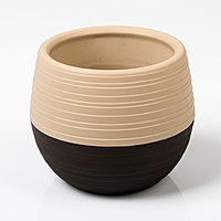 Кашпо "Дуэт", 0,5л, цвет шоколадный-кофе с молоком