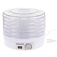 Сушилка для овощей и фруктов Galaxy GL 2631, 350 Вт, 5 ярусов, 17 л, d=37 см, белая