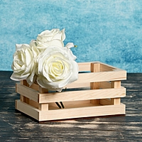 Кашпо флористическое, реечное, натуральное, 20×13×9,5 см