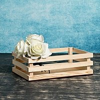 Кашпо флористическое, реечное, натуральное, 20×13×9,5 см