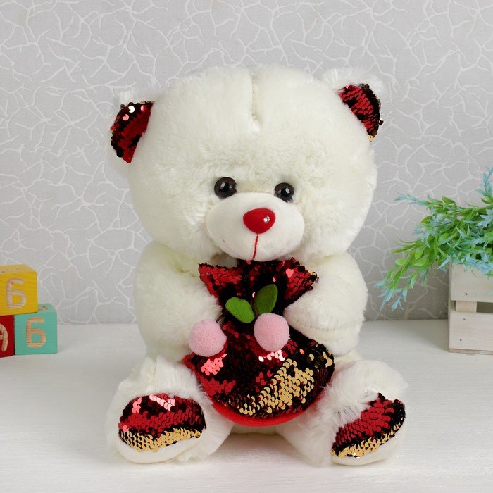 Медведь с пайетками, 20 см. Игрушечный Белек. Радужный медведь с пайетками игрушка купить. Present toys
