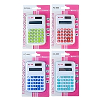 Калькулятор карманный с цветными кнопками, 8-разрядный, работает от батарейки, микс