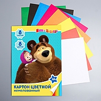 Картон белый немелов, А4 8л, Маша и Медведь   4378005