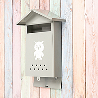 Ящик почтовый «Домик», вертикальный, без замка (с петлёй), серый