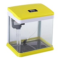 Аквариум SeaStar HX-180F (в комплекте LED-лампа, топ-фильтр), полезный объём 3,5 л, жёлтый с белым 3953842
