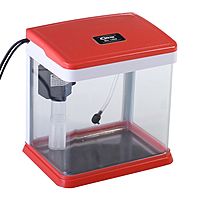 Аквариум SeaStar HX-180F (в комплекте LED-лампа, топ-фильтр), общий объём 7 л, полезный объём 3,5 л, красный с белым 3953842
