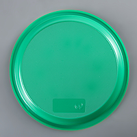 Тарелка одноразовая d=21 см, цвет зеленый, набор 12 шт