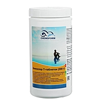 Хлорные таблетки для длительной дезинфекции воды в бассейне Кемохлор Т-таблетки (200 г) 1 кг   51471