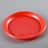 Тарелка одноразовая d=21 см, цвет красный, набор 12 шт