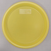 Тарелка одноразовая d=21 см, цвет желтый, набор 12 шт