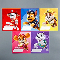 Тетрадь 12 листов линейка "Щенячий патруль", 5 видов МИКС, PAW Patrol