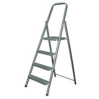 Стремянка "Вихрь" СА 1х4, алюминиевая, рабочая высота 1.48 м