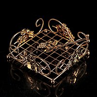 Подставка для салфеток декоративная 19×7 см "Виноград", цвет золото