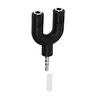 Переходник LuazON, с разъема Jack 3.5 на двойной разъем Jack 3.5 и Jack 3.5, чёрный