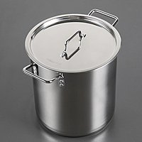 Кастрюля 20 л "Общепит", d=30 см, h=30 см, ТРС капсульное дно, сварной, клепённые ручки