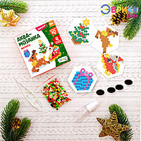 Аквамозаика «Олень с дедом морозом», магниты