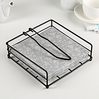 Салфетница 17×,5×18×6 см "Столовые приборы", цвет чёрный