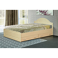 Кровать двойная с ящиками «Венеция 1», 1200 × 1900 мм, цвет клён жемчуг глянец