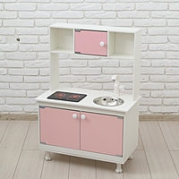 Игровая мебель «Кухонный гарнитур», световые и звуковые эффекты, цвет розовый, интерактивная панель