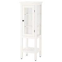Высокий шкаф со стеклянной дверцей ХЕМНЭС, цвет белый