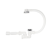 Сифон "АНИ" EC255, 1 1/2"х40, для ванны, с переливом, с гибкой трубой, система "клик-клак"